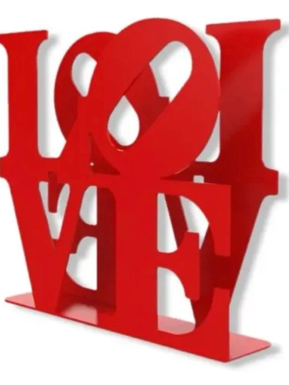 Red LOVE art napkin holder metal sculpture